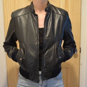 Vintage Leather Bomber Jacket Small/Medium
